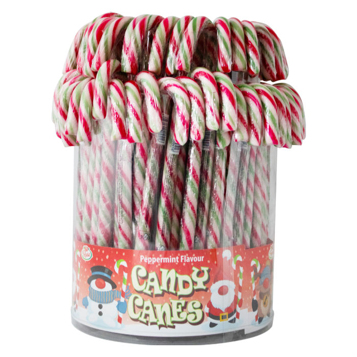 Large Peppermint Flavours Candy Canes Christmas Sweets Rose Confectionery 28g (Pack of 2)